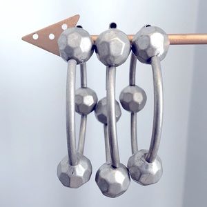 Silver/pewter toned set of 3 bracelets